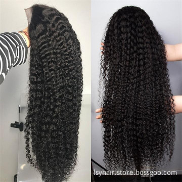 Provide Samples Raw Indian Virgin Kinky Curly Human Hair Hd Full Lace Frontal Wig Natural Human Hair Transparent Lace Front Wig
